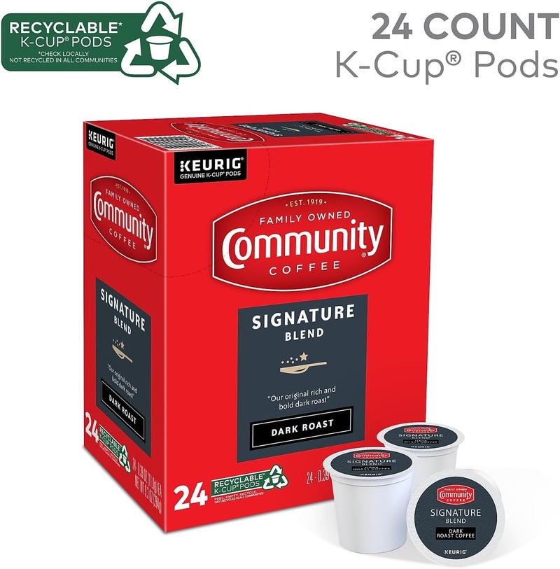 Community Coffee Signature Blend 24 Count Coffee Pods, Dark Roast, Compatible with Keurig 2.0 K-Cup Brewers, 24 Count (Pack of 1) - Image 2